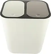 KAILIKETIY Garbage Can Home Dual Garbage Bins Recycle Bin Rubbish Recycling Bins Bin Two Compartment Mini Containers Trash Bin Disposal Bins with Lids Trash Can with Lid Waste Pp White