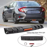 For Honda Civic Car Rear Lip Bumper Valance Diffuser Spoiler w/ LED Tail Light (for: Honda Civic)