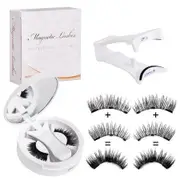 3D Natural Double-Sided Magnetic False Eyelashes Kit Reusable Portable Fake Eyelashes With Eyelash Clip，Size CT10-1