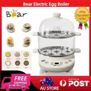 BEAR Electric Egg Boiler Soft Hard Stainless Steel Bowl Cooker Steamer Poacher