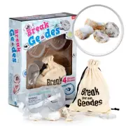 IQCrew Amscope Geode Science STEM Kit for Kids–Break Open to Discover Crystals