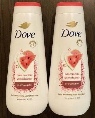 Dove Body Wash LIMITED EDITION Watermelon & Guava Nectar 20 fl oz (2 Pack)
