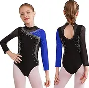 [iiniim] Kids Girls Skating Jumpsuit Long Sleeves Athletic Dance Clothes Ballet Dance Unitards Gymnastics Leotards