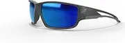 Edge Eyewear SK118 Kazbek Safety Glasses, Black with Blue Mirror Lens