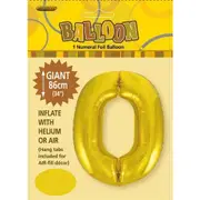 Number 0 Foil Balloon - Gold