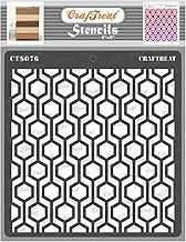 CrafTreat Geometric Stencils for Painting on Canvas, Wall Art, Home Decor, Scrapbooking and Journal Notebook - Connected Hexagon - 6"X6" - Reuseable Honey Comb Stencils for Wall Decor & Scrapbooking