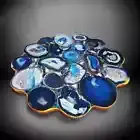 Handmade Blue Agate Stone Coffee Table Handmade Luxury Decor Furniture