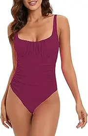 [Generic] Sexy Swimsuit Women's Onepiece Swimsuits Tummy High Waisted Bathing Suit Wrap Tie Back Monokini FrontCross Swimwear 1 Piece Swimsuit Bikini Bottoms