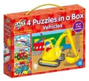Galt 4 Puzzles in a Box - Vehicles Puzzle 3+