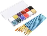 Halloween Body Paints Set 12 Vibrant Colors Art Kit for Boys and Girls Adults