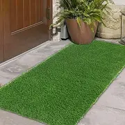 Famibay Outdoor Doormat Artificial Grass Door Mat Dirt Trapper Non Slip Synthetic Grass Astro Turf Door Mat Fake Grass Carpet for Entryway Balcony Patio Garden