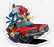 Oldsmobile 442 STICKER - Woodpecker GM Vinyl Muscle Car Rat fink Ratfink