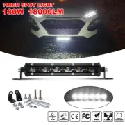 6D Slim 7" INCH Single Row LED Work Light Bar Spot Beam Driving OffRoad Tractor