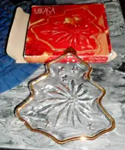 Christmas Crystal Mikasa Glass Christmas Tree Candy Dish