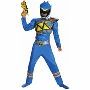 Blue Ranger Muscle Power Rangers Dino Charge Superhero Child Boys Costume