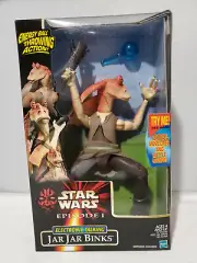 STAR WARS EPISODE 1 "JAR JAR BINKS" ELECTRONIC TALKING -NIB 1999 HASBRO VINTAGE
