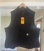 NWT Carhartt Jacket Vest Size 2X Black Sherpa Lined Zip Women’s Pockets
