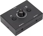 Sleek 3.5mm Splitter Switcher Box with Simple Operation, for Music Lovers, Aluminum Alloy Construction