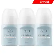 ACO Original 48HR Unscented Deodorant Roll on Dries Quickly 50 ml (LOt of 3)