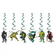 6PC Ninja Turtles Party Supplies Spiral Swirl Hanging Birthday Decorations