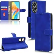 Compatible with Oppo A78 4G Flip Wallet Cover,Compatible with Oppo A78 4G Kickstand Magnetic Closure Blue