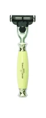 Edwin Jagger Imitation Ivory Gillette Mach 3 Razor, with Nickel Plated Collar