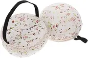 SMASOLO 2pcs White Floral Sewing Pillow Stylish Wrist Pin Cushion with Elastic Band for Convenient Carrying for DIY Cross Stitch Needlework and Crafting
