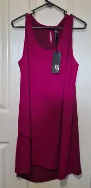 NWT TS Taking Shape Cherry pink Double Layered Stretch Singlet Top ~ Size 14