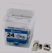 NEW Brainerd 24pk 105 Degree 1/2" Overlay Soft Close Nickel Plated Hinges
