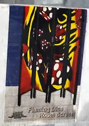 FLAMING DICE 4 Panel Folding Room Screen Divider Panel SPENCER GIFTS