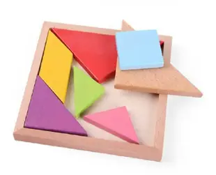 木製玩具益智拼圖七巧板七巧板智力拼圖拼板 (6.4折)