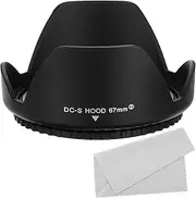 uxcell 67mm Camera Lens Hood, Reversible Flower Lens Hood Protector with Cleaning Cloth for Anti-Reflection Blocks Excess Sunlight to Reduce Lens Flare and Glare, Enhance Photography
