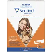 Sentinel Spectrum Tasty Chews Flea & Worming Treatment <4kg Dog 3pk