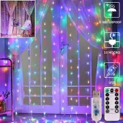 300 LED Curtain String Lights 8 Lighting Modes Multicolor USB Powered Xmas Decor