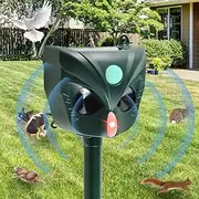 [DJAPWPX] Ultrasonic Cat Deterrents 5 Sensitivity Modes Solar Cat Repellent 1800mAh Rechargeable Solar Repellent Devices Solar Animals Repeller Humane Outdoor Ultrasonic Repeller for Yard Lawns