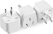 3PCS Travel Adapter USA, AU to US International Power Adapters, AU to USA Universal Travel Plug (Type B), Travel Power Plug for America & Brazil, Canada, Parts of Asia, White