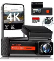 Dash Cam Front and Rear, 4k+1080P Dual Dash Camera for Cars, Veement S80 WiFi...
