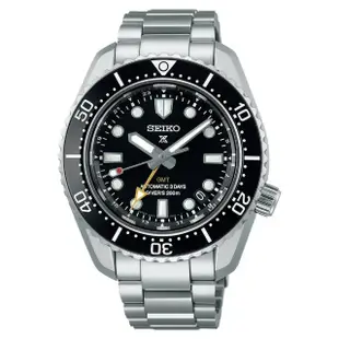 【SEIKO 精工】Prospex 廣告款GMT黑水鬼陶瓷圈三日鍊潛水機械錶-黑x銀/42mm(SPB383J1/6R54-00D0D)