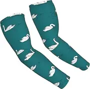 [FSCEV] Cute Swans Sun Protection Arm Sleeves Outdoor Essentials Cooling Compression Golf Hiking Cycling