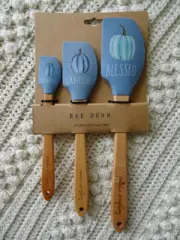 Rae Dunn AUTUMN 3 Spatula Set Mini Medium Large THANKFUL GRATEFUL BLESSED nwt