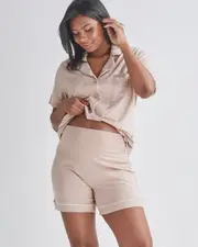 Larah Maternity and Nursing Pyjama Set in Nude Pink