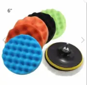 7pcs 6 inch Sponge Polishing Waxing Buffing Pads Kit For Car Polisher Buffer