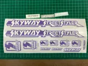 old school bmx decals stickers 1986 skyway street styler set whte lavender clear