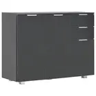 Sideboard High Gloss Black 107X35x80.5 Cm Wood Sideboards & Buffets