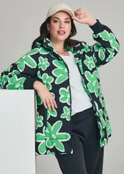 [Virtuelle] Taking Shape Floral Printed Puffer Jacket Size 14 in Print - Plus Size Women's Clothing Print
