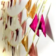 57 Flags 44 Ft Colourful Shiny Fabric Bunting for an Evening Party FREE SHIPPING