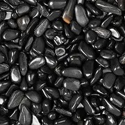 Ausluru 5lbs Black Natural River Rocks, High-Polished Pebbles for Plants Garden, 0.3-0.8 inch Decorative Black Stones, Ideal for Fish Tank, Vases, Home Decor and Garden Landscaping,Black