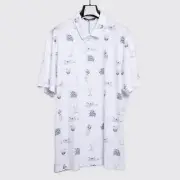 Travis Mathew Island Paradise Polo 2XL Island Graphics White