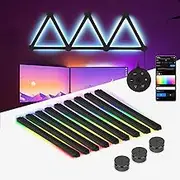 Smart LED Light Bar - Smart Wall Light Lines with Music Sync, Wi-Fi LED Gaming Lights with 16M+ Colors & 40+ Sence Modes, Creative Plug in Light Bars for TV Backlight, Bedroom(9 Pcs, Black)
