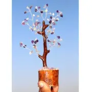 75 + Amethyst+Crystal Quartz Gemstones Silver Branches Bonsai Tree Decor MJ